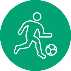 Fototapeta premium Soccer Player line circle icon