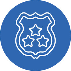 Police Badge line circle icon
