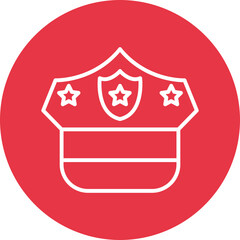 Police Cap line circle icon