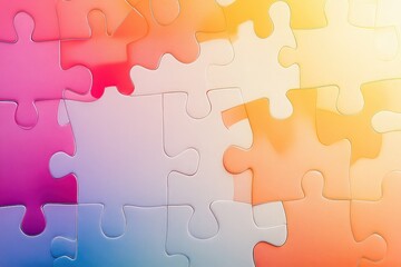 Fototapeta premium Soft pastel puzzle pieces interconnected closeup