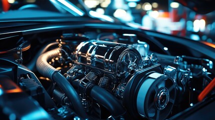 Fototapeta premium engine of car Internal design of engine