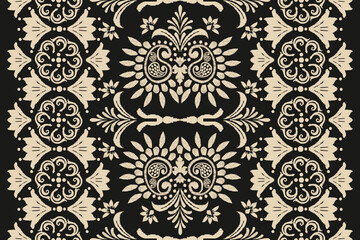Motifs Ikat floral paisley embroidery floral.ikat ethnic oriental pattern traditional.Ikat embroidery style abstract embroidery design for texture, fabric, clothing, wrapping, decoration