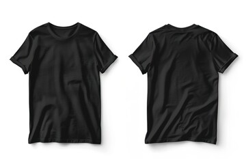 Black T-shirt front back view