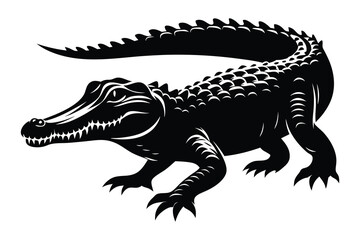silhouette crocodile vector design