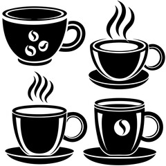 Obraz premium The minimalist coffee cup silhouette the classic shape ideal for coffee lovers 