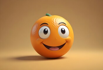 Fototapeta premium Happy Orange Citrus Fruit Juice Vegetables Food Isolated Background Graphic Design