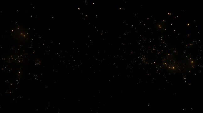 dark background with moving gold sprinkles, 4k video, generated ai