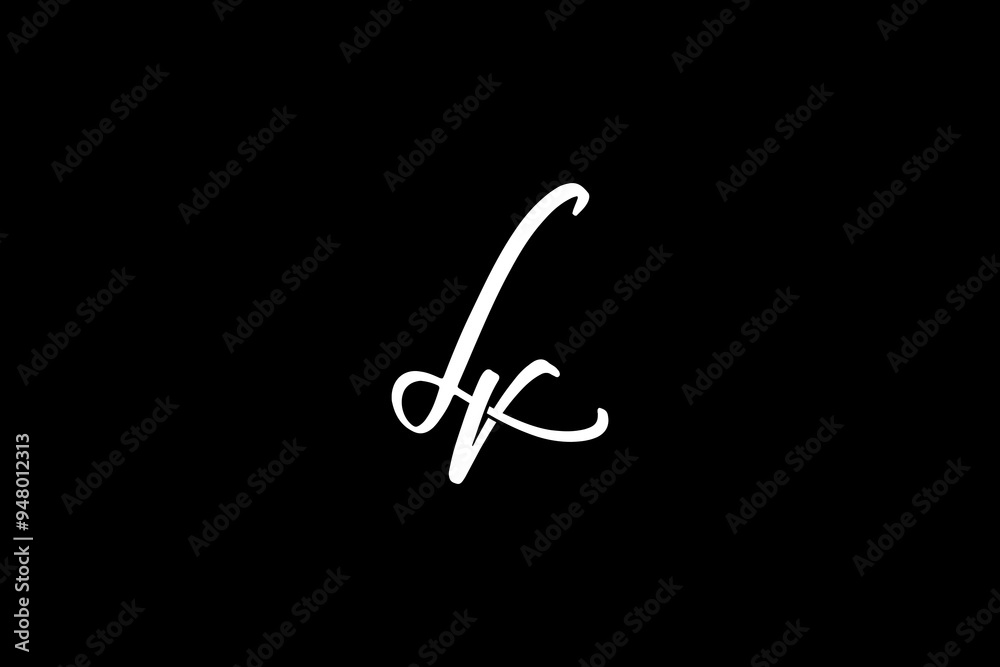 Aufkleber LR Initial letter,overlapping Shape Signature Monogram elegant monogram logo