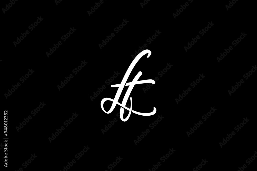 Aufkleber LT Initial letter,overlapping Shape Signature Monogram elegant monogram logo
