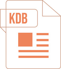 KDB icon inside transparent outline and sharp corners