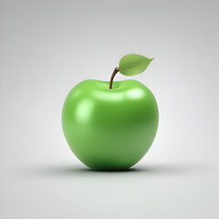 green apple on white background