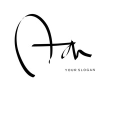 Aa Initial signature logo vector design