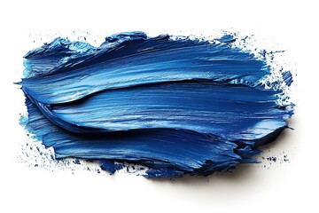 A blue brush stroke on a white background