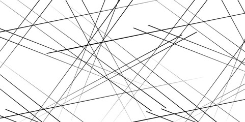 Fototapeta premium Modern, contemporary art-like illustration, Abstract white background with an chaotic black lines.