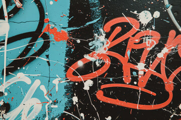 Grungy concrete graffiti wall