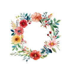 Floral Wreath: A vibrant watercolor wreath, bursting with an array of flowers and delicate greenery, creating a captivating visual narrative.