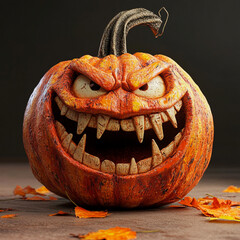halloween costume devil pumpkin laughing 3d