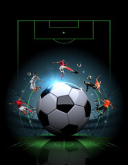 A skilled soccer player showing fancy soccer moves around the ball.