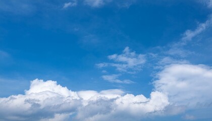 Naklejka premium Cielo azul con nubes de verano despejado