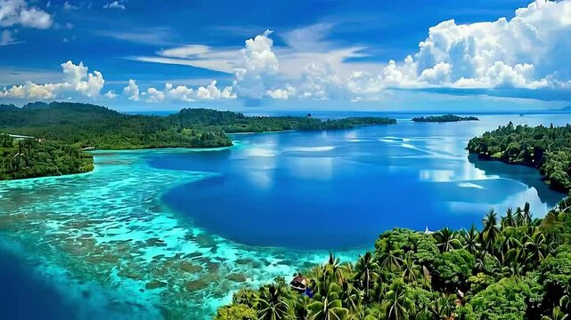 a beautiful blue lagoon in Palau