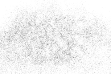 Distressed black texture. Dark grainy texture on white background. Dust overlay textured. Grain noise particles. Rusted white effect. Grunge design elements. Vector illustration, EPS 10.