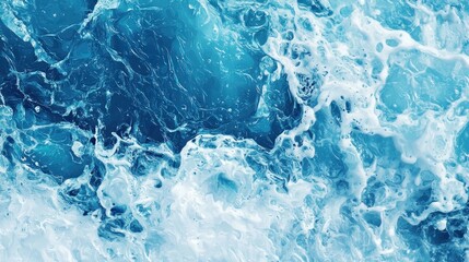 Abstract ocean waves with frothy white foam in motion Generative AI
