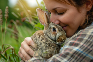 Generative ai image of wild animal living in safety and care