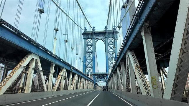 The Manhattan Bridge is a suspension bridge that crosses the East River in New York City, connecting Lower Manhattan at Canal Street with Downtown Brooklyn at the Flatbush Avenue Extension. 