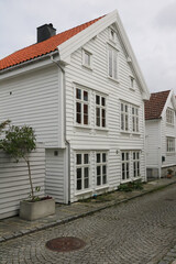 Facade of an old house in Stavanger, Norway.