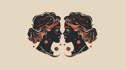 gemini zodiac icon with colored background