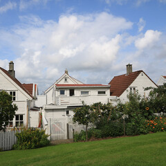 Small timber houses in Stavanger, Norway.