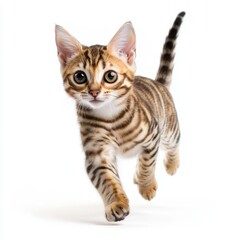 Obraz premium Cat kitten in motion pose transparent background