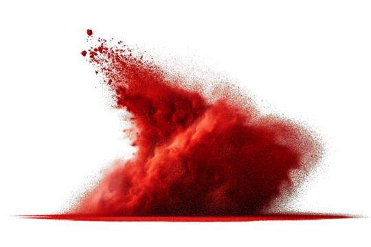 Crimson Powder Explosion: Abstract Red Dust Cloud Burst