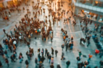 Defocused aerial view of a crowd Defocused aerial view of a crowd