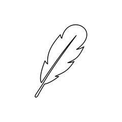 bird feather icon. line vector isolated on white background. trendy and modern design