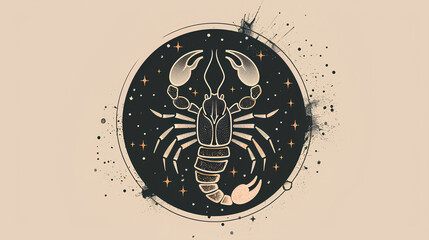 scorpio zodiac icon with colored background