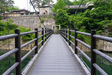 塔のへつりの吊り橋