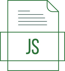 JS File icon crisp thick outline sharp corners