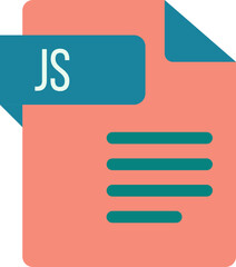Fototapeta premium JS File icon with dark ciolor and folded doc
