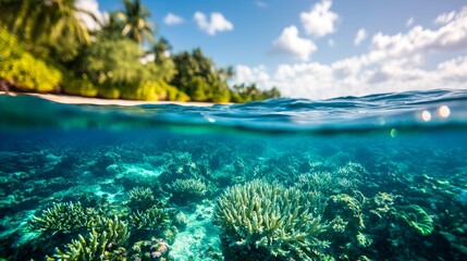 Obraz premium A marine protected area where fishing is regulated to maintain the balance of the ecosystem