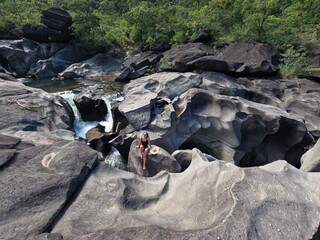 mulher no Vale da Lua, em Alto Paraíso de Goiás, Chapada dos Veadeiros