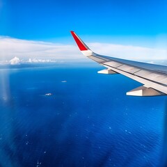 Fototapeta premium a view outside an airplane window, travel