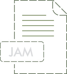 JAM File format icon rounded dashed outline