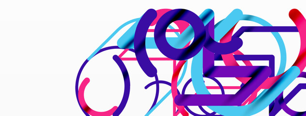 Linear design colorful circles and lines