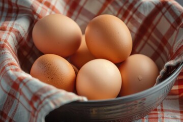 Close-up on a bunch of eggs in a bowl at the bakery Close-up on a bunch of eggs in a bowl at the bakery - baking concepts