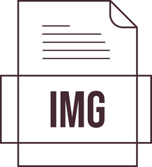 IMG File icon crisp thick outline sharp corners