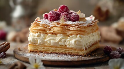 Exquisite Pastry Images Highlighting Flaky Texture and Subtle Details for Gourmet Delight