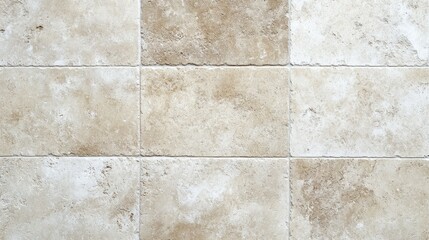 Elegant beige and cream stone tiles arranged in a grid pattern suitable for home interiors