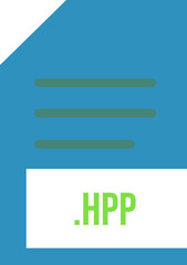 Fototapeta premium HPP File extention icon old minimal color fill