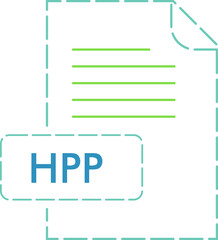 HPP File format icon outline and fill